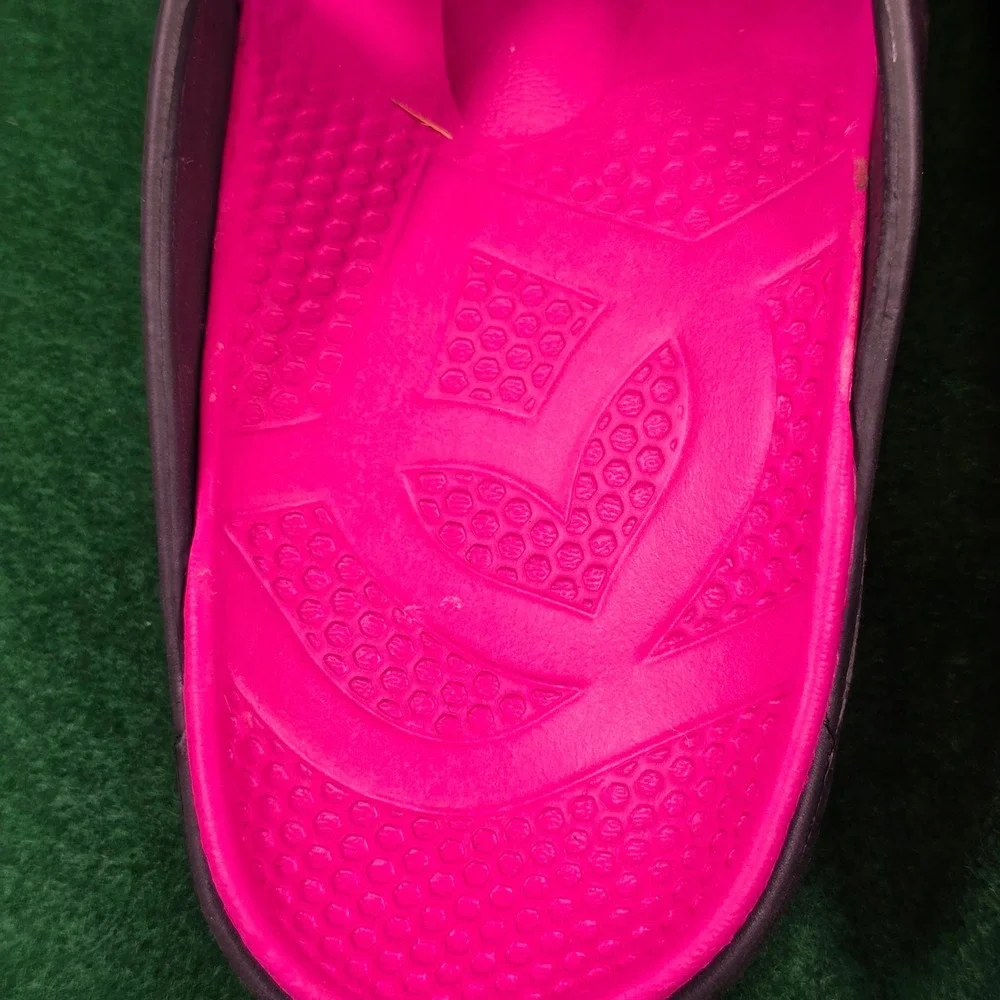 Spenco Kholo Recovery Slides Mens 10 Black Pink Orthotic Sandals Total Support